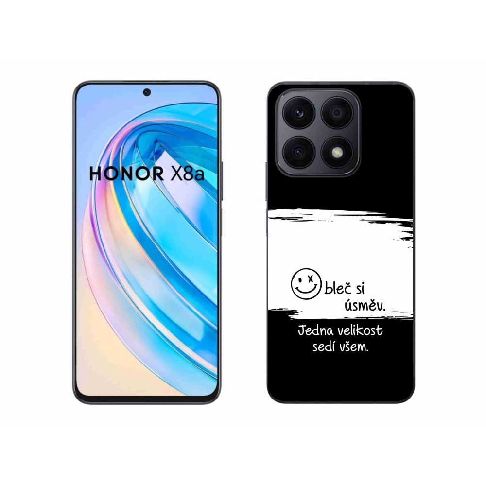 Gélový kryt mmCase na Honor X8a - vtipný text 8 bieločierne pozadie