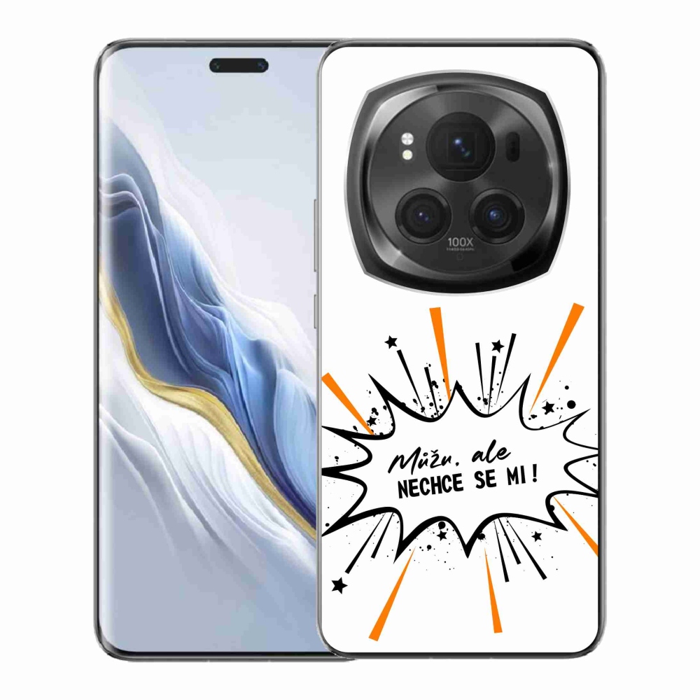 Gélový kryt mmCase na Honor Magic 6 Pro 5G - vtipný text 11 biele pozadie