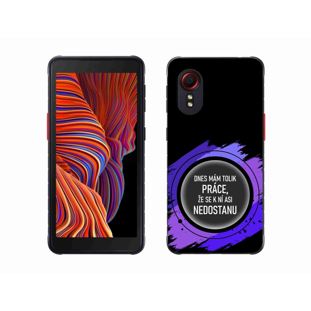 Gélový kryt mmCase na Samsung Galaxy Xcover 5 - vtipný text 6 čierne pozadie