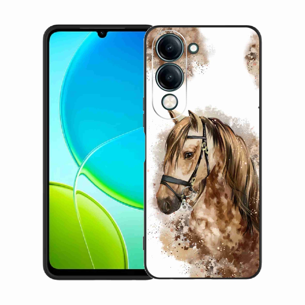 Gélový kryt mmCase na Vivo Y29s 5G - hnedý kreslený kôň