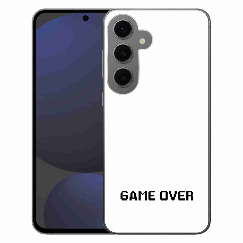 Gélový kryt mmCase na Samsung Galaxy S24 FE - game over biele pozadie