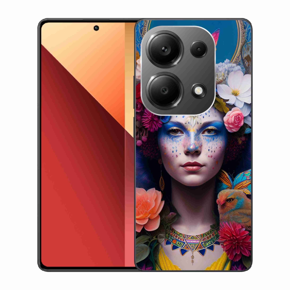 Gélový kryt mmCase na Xiaomi Redmi Note 13 Pro 4G/Poco M6 Pro - žena s kvetinami