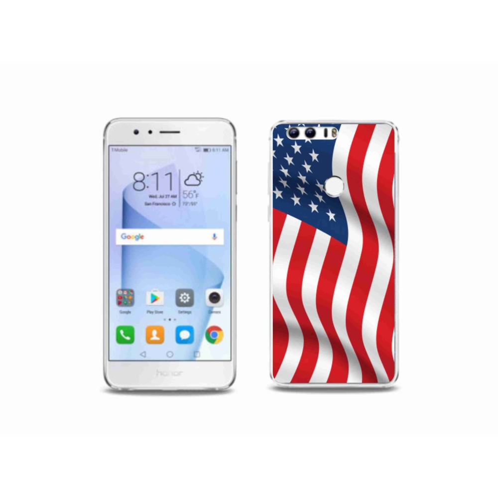 Gélový kryt mmCase na mobil Honor 8 - USA vlajka