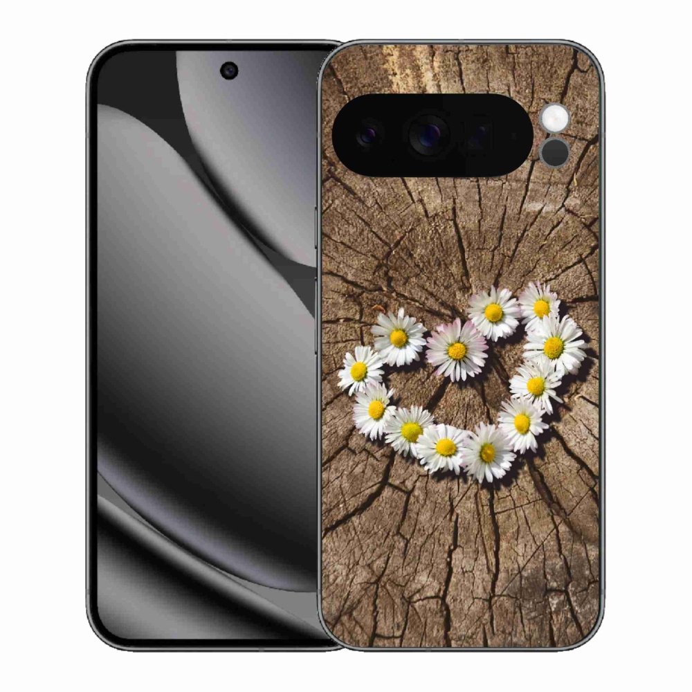 Gélový kryt mmCase na Google Pixel 10 Pro XL - srdce z margaréty