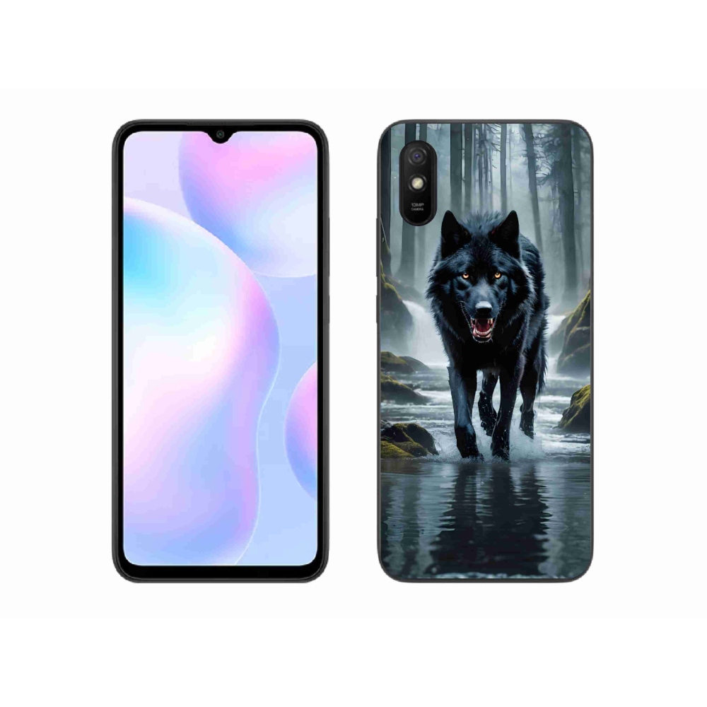 Gélový kryt mmCase na Xiaomi Redmi 9A - čierny vlk