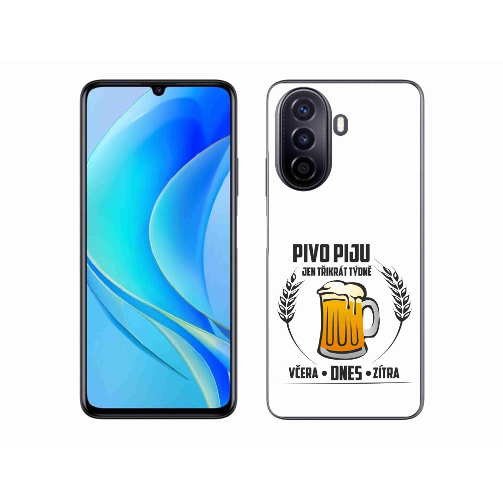 Gélový kryt mmCase na Huawei Nova Y70 - pivný motív biele pozadie