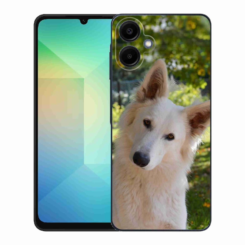 Gélový kryt mmCase na Samsung Galaxy A06 4G - biely švajčiarsky ovčiak 1