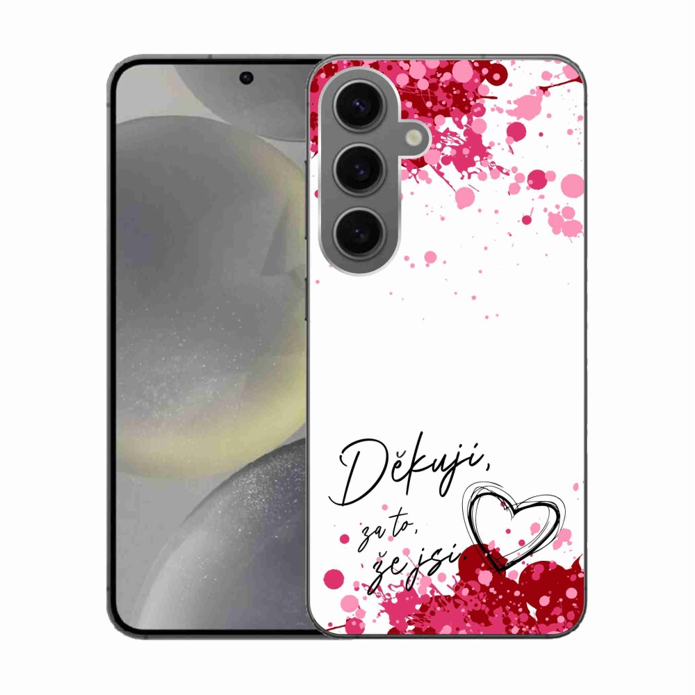 Gélový kryt mmCase na Samsung Galaxy S24 - zamilovaný text 2 biele pozadie