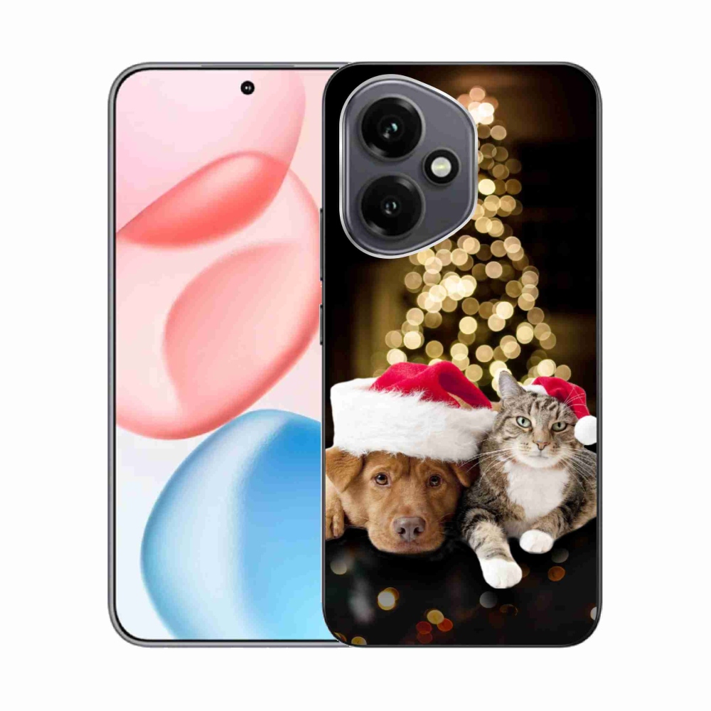 Gélový kryt mmCase na Honor 400 - vianočný pes a mačka