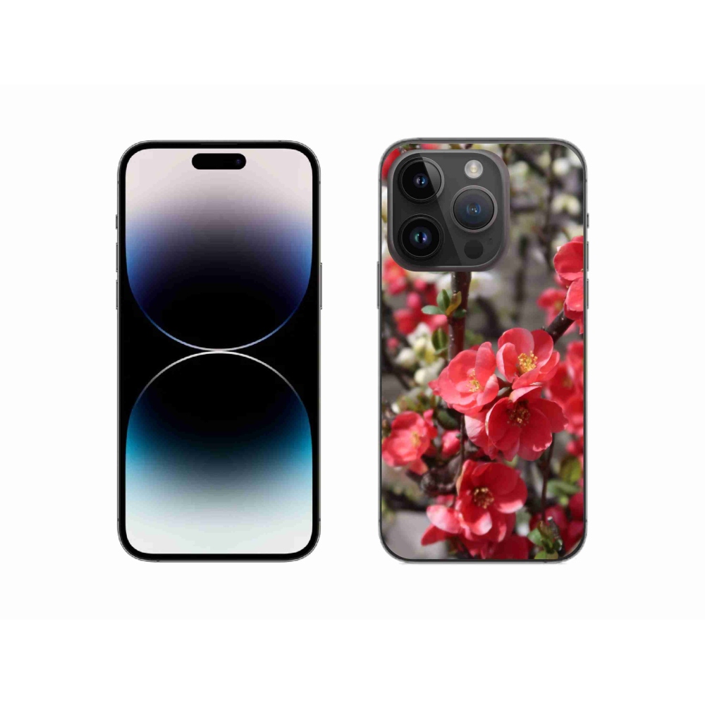 Gélový kryt mmCase na iPhone 14 Pro - červené kvety