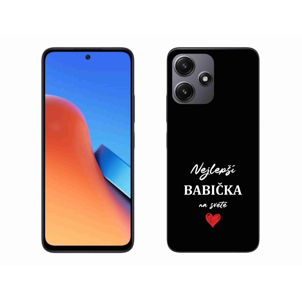 Gélový kryt mmCase na Xiaomi Redmi 12 5G - najlepšia babička 1 čierne pozadie