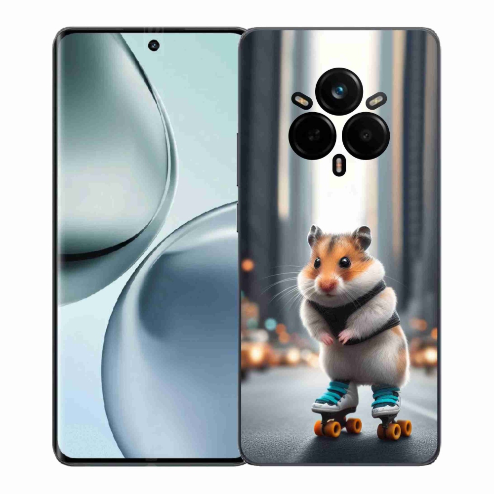 Gélový kryt mmCase na Realme 14 Pro+ 5G - škrečok na korčuliach