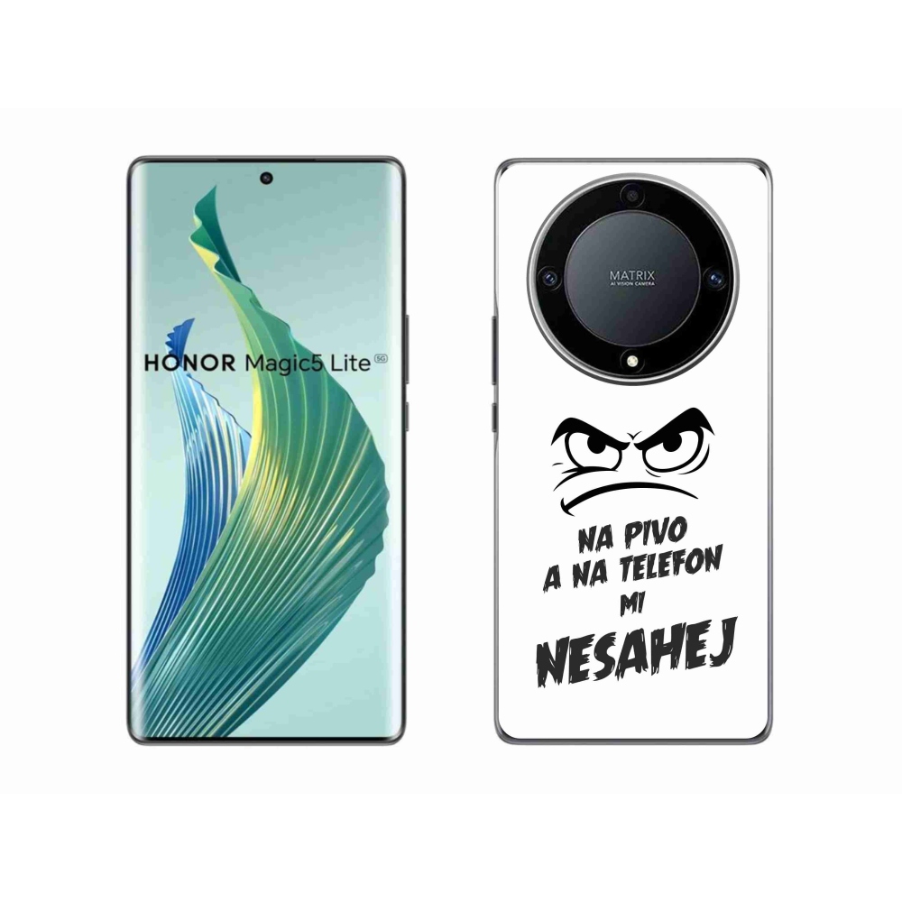 Gélový kryt mmCase na Honor Magic 5 Lite 5G - pivný motív 2 biele pozadie
