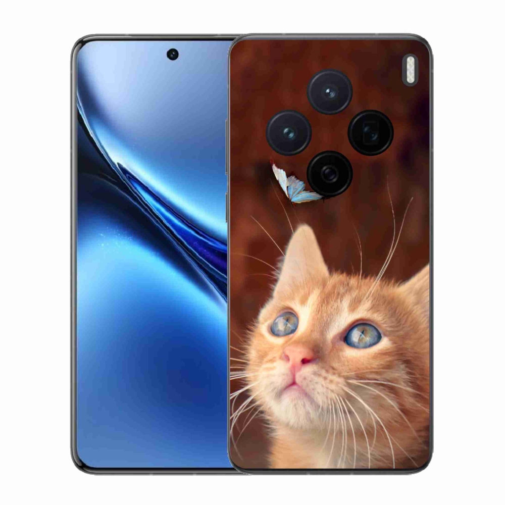 Gélový kryt mmCase na Vivo X200 5G - motýľ a mačiatko