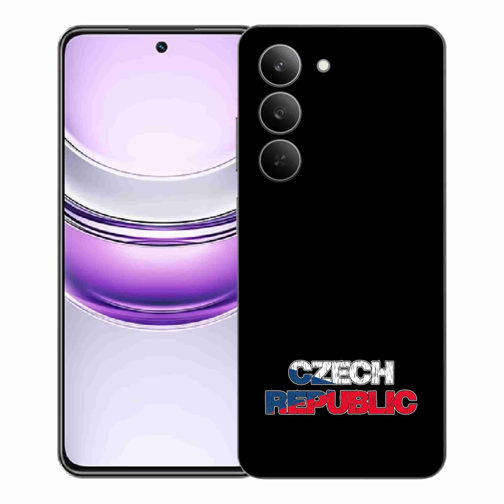 Gélový kryt mmCase na Realme 14x 5G - Czech Republic čierne pozadie