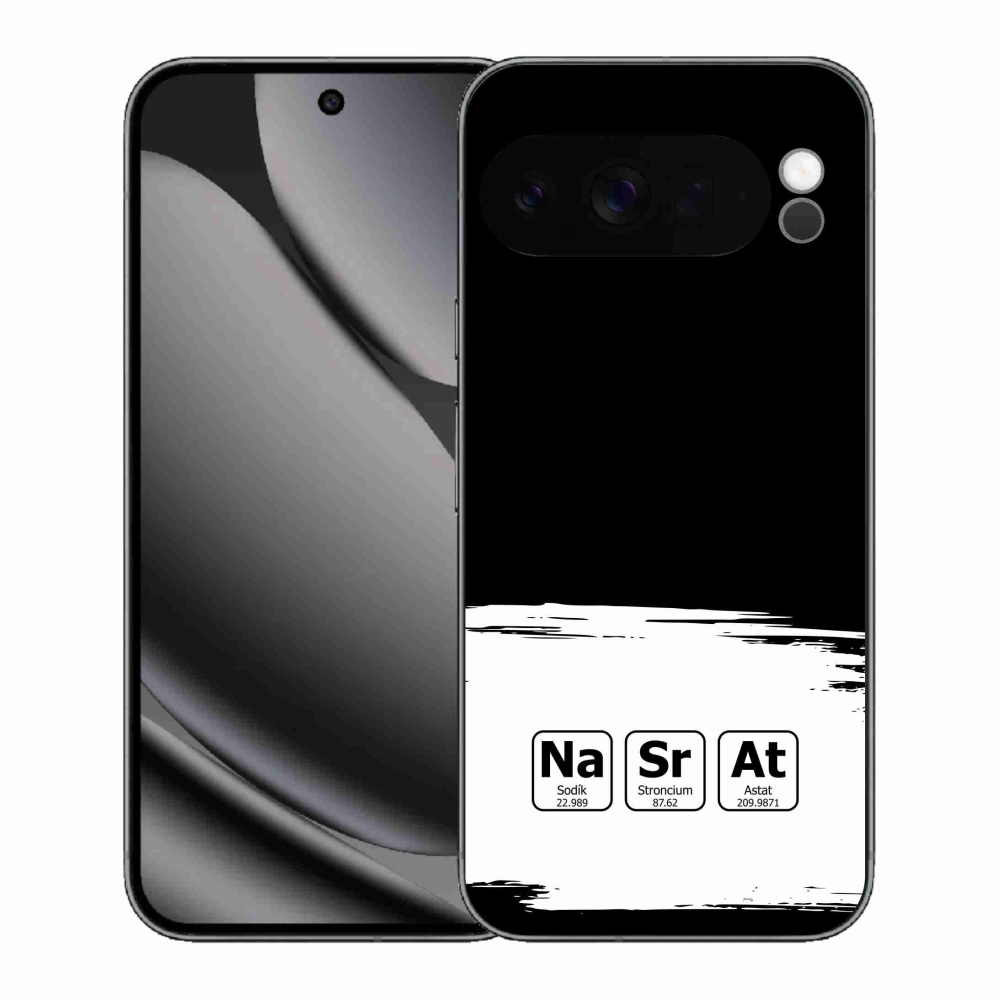 Gélový kryt mmCase na Google Pixel 10 Pro XL - chemické prvky bieločierne pozadie