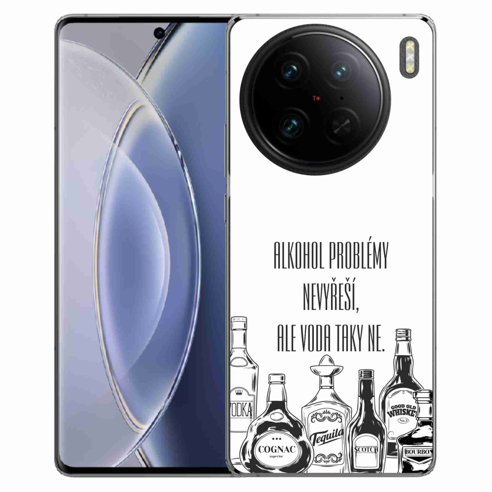 Gélový kryt mmCase na Vivo X90 Pro - vtipný text biele pozadie