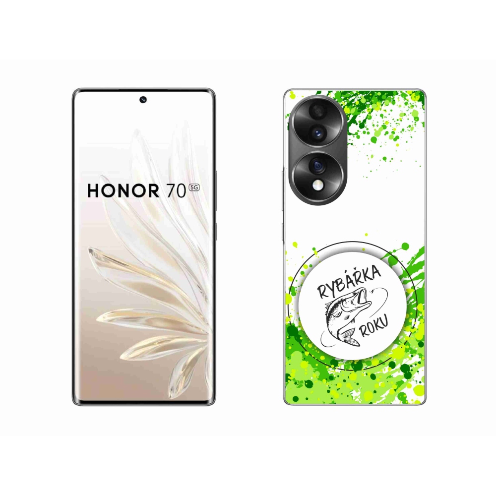 Gélový kryt mmCase na Honor 70 - rybárka roku biele pozadie