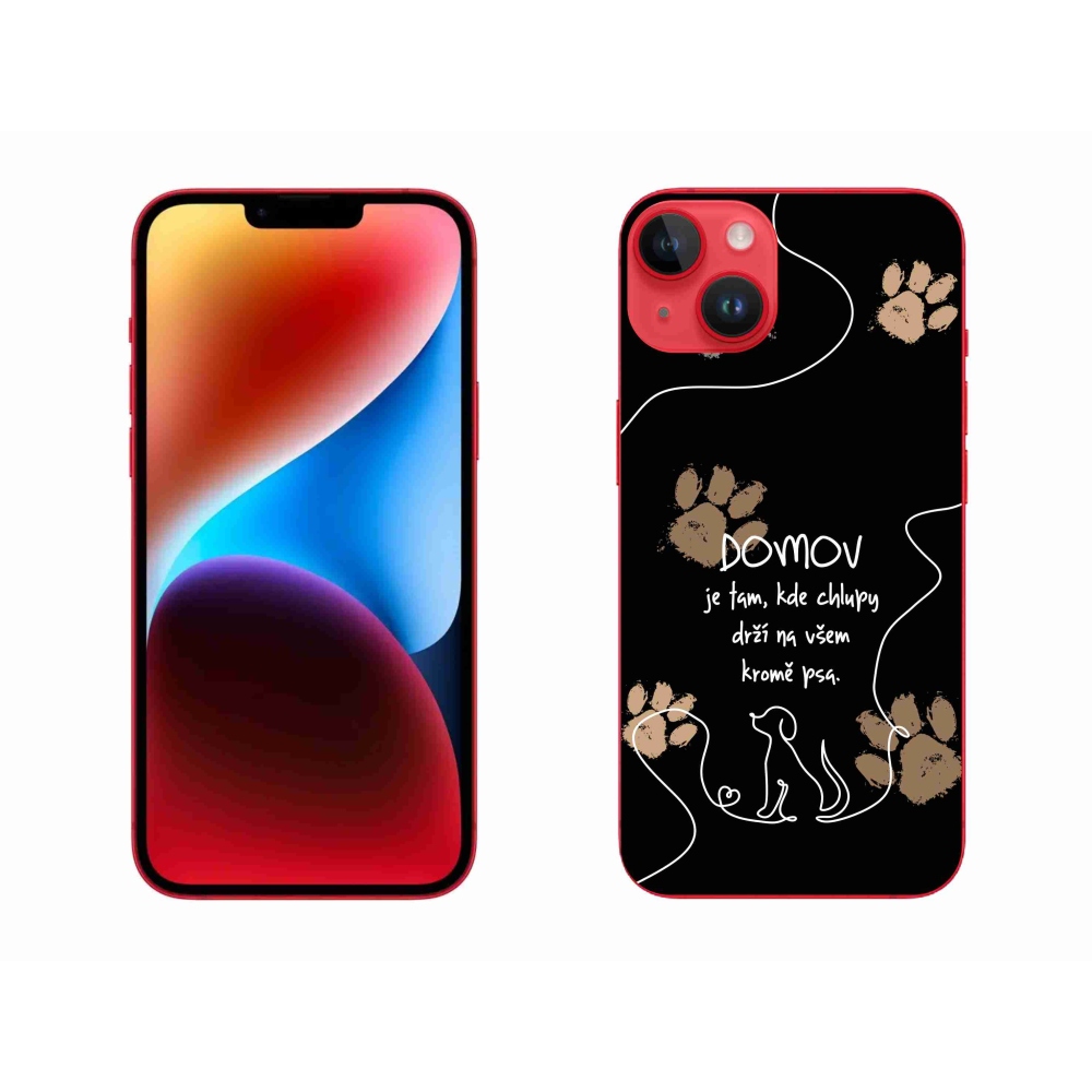 Gélový kryt mmCase na iPhone 14 Plus - psí motív čierne pozadie