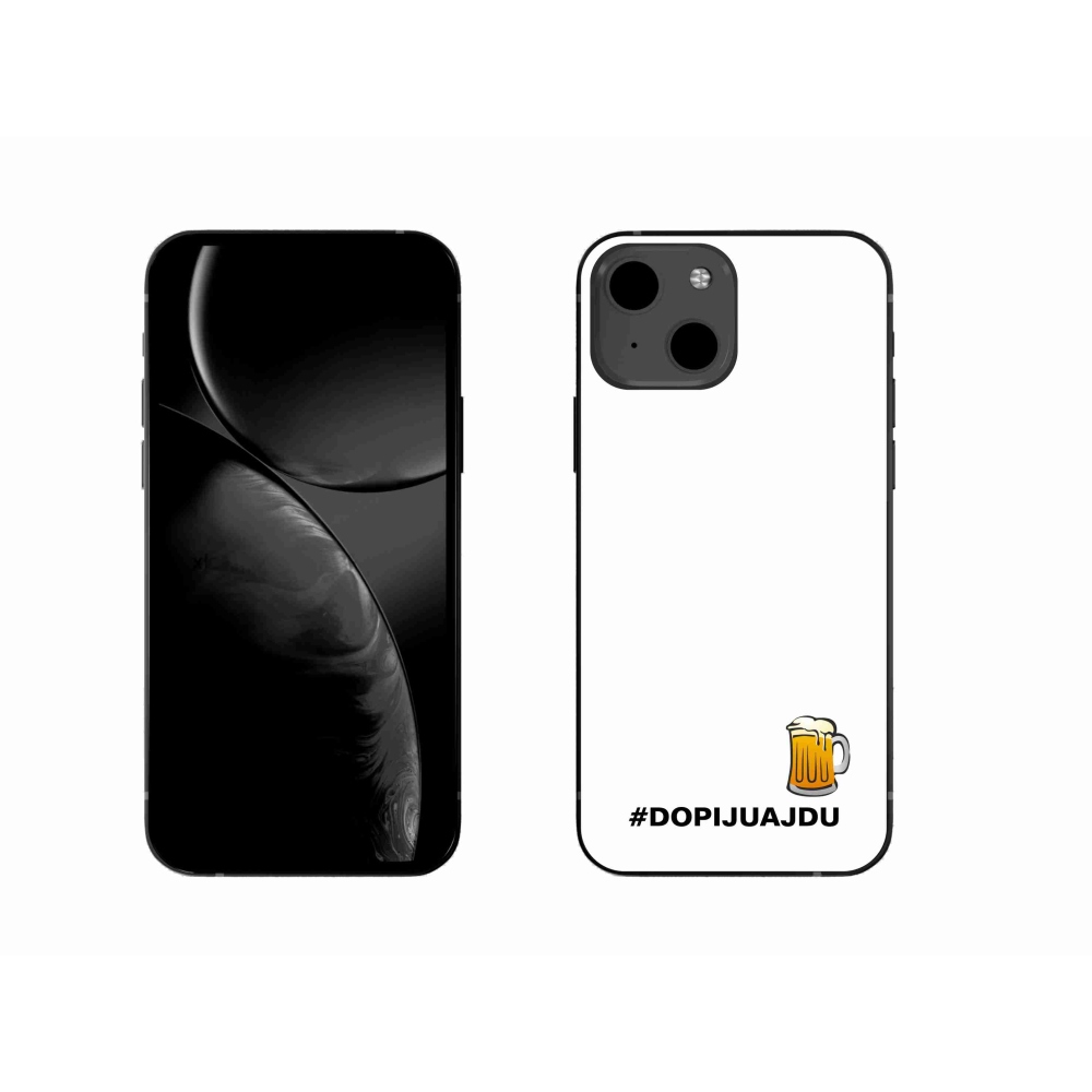 Gélový kryt mmCase na iPhone 13 6.1 - pivný motív 1 biele pozadie