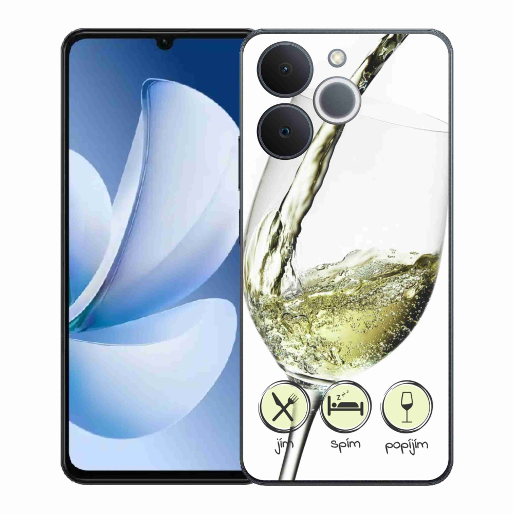 Gélový kryt mmCase na Realme Note 70T - pohár vína bielej