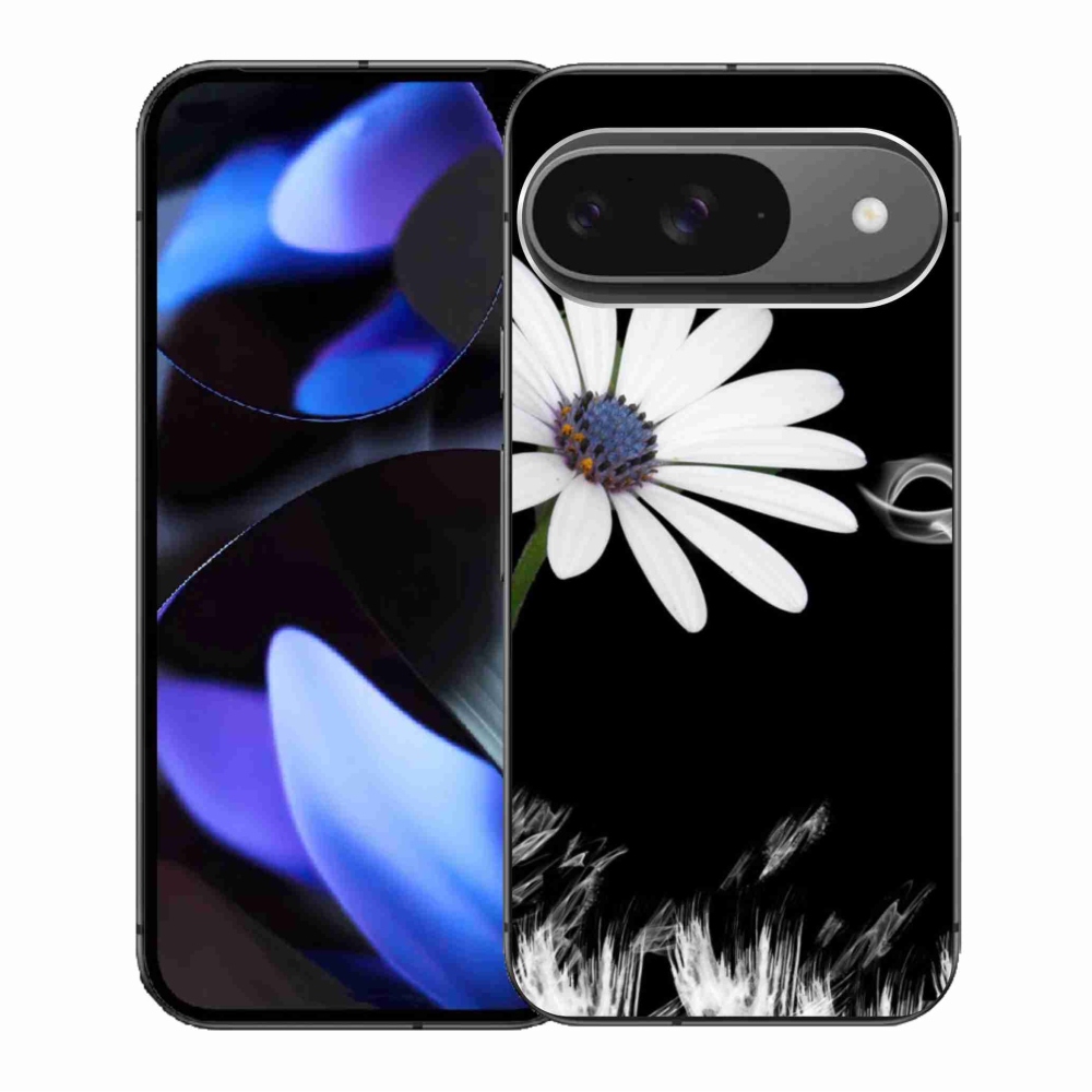 Gélový kryt mmCase na Google Pixel 9/9 Pro - biely kvet
