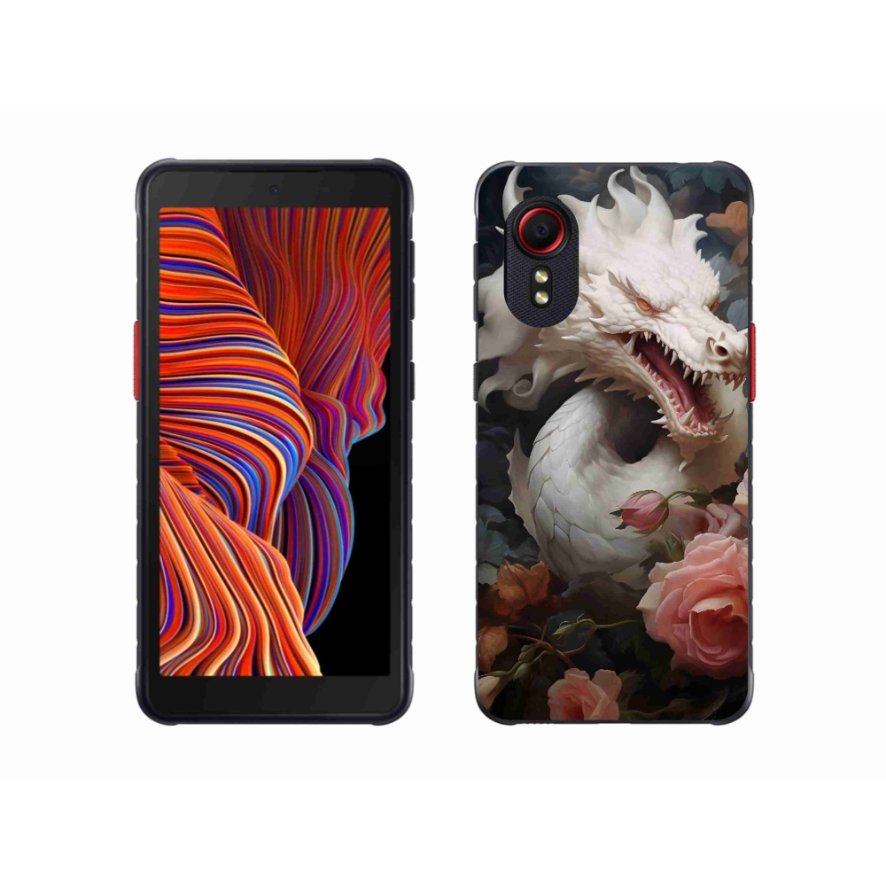 Gélový kryt mmCase na Samsung Galaxy Xcover 5 - biely drak