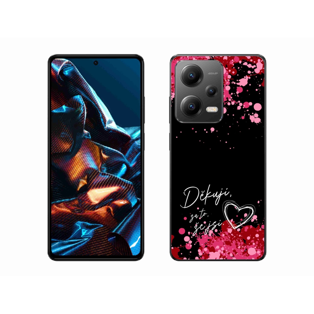 Gélový kryt mmCase na Xiaomi Redmi Note 12 Pro 5G - zamilovaný text 2 čierne pozadie