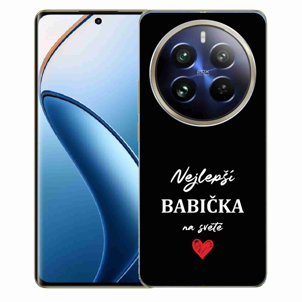 Gélový kryt mmCase na Realme 12 Pro 5G/12 Pro+ 5G - najlepšia babička 1 čierne pozadie