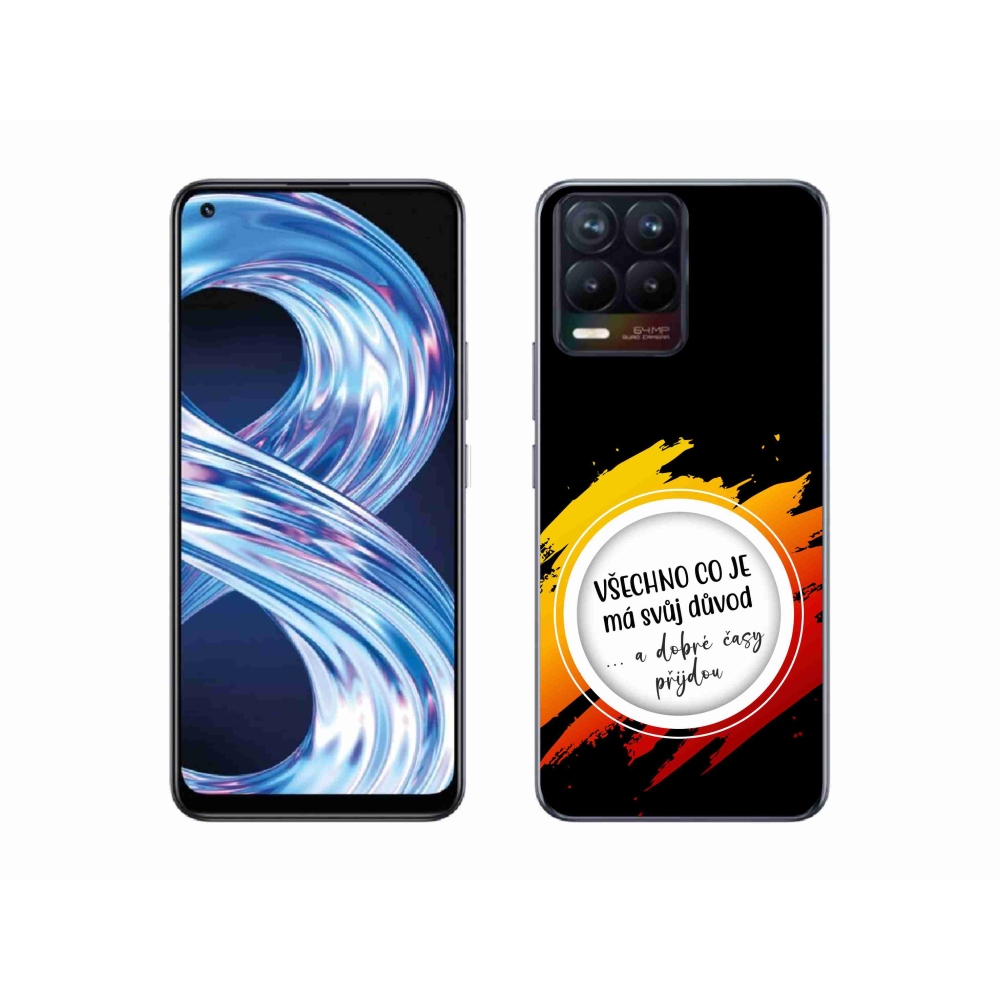 Gélový kryt mmCase na Realme 8 4G - citát 3 čierne pozadie