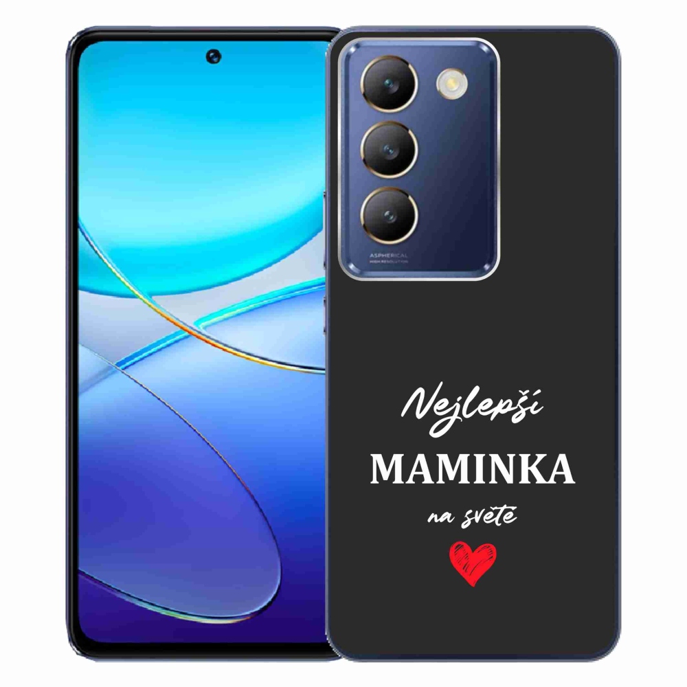 Gélový kryt mmCase na Vivo V40 SE 4G/5G - najlepšia mamička 1 čierne pozadie