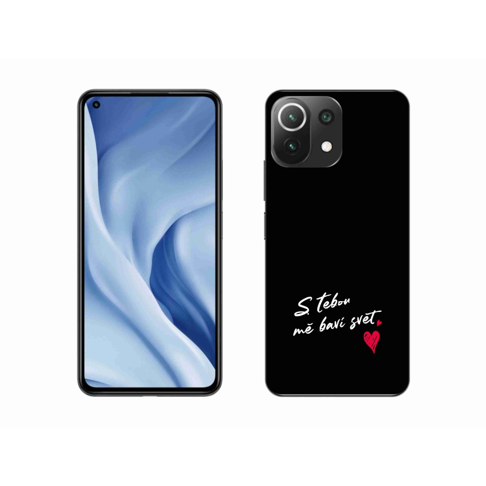 Gélový kryt mmCase na Xiaomi 11 Lite 5G NE - zamilovaný text 1 čierne pozadie
