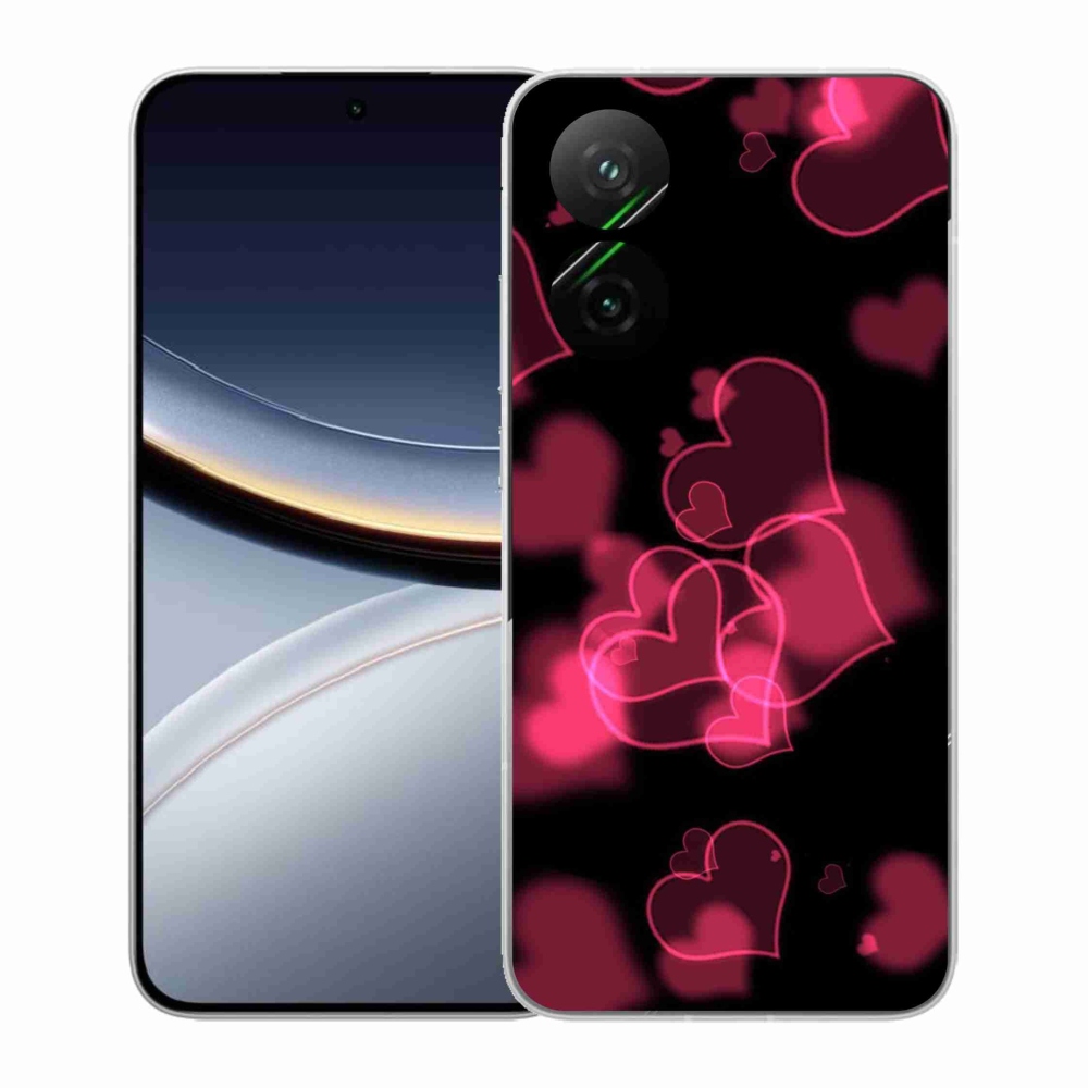 Gélový kryt mmCase na Xiaomi Poco F7 5G - červená srdiečka