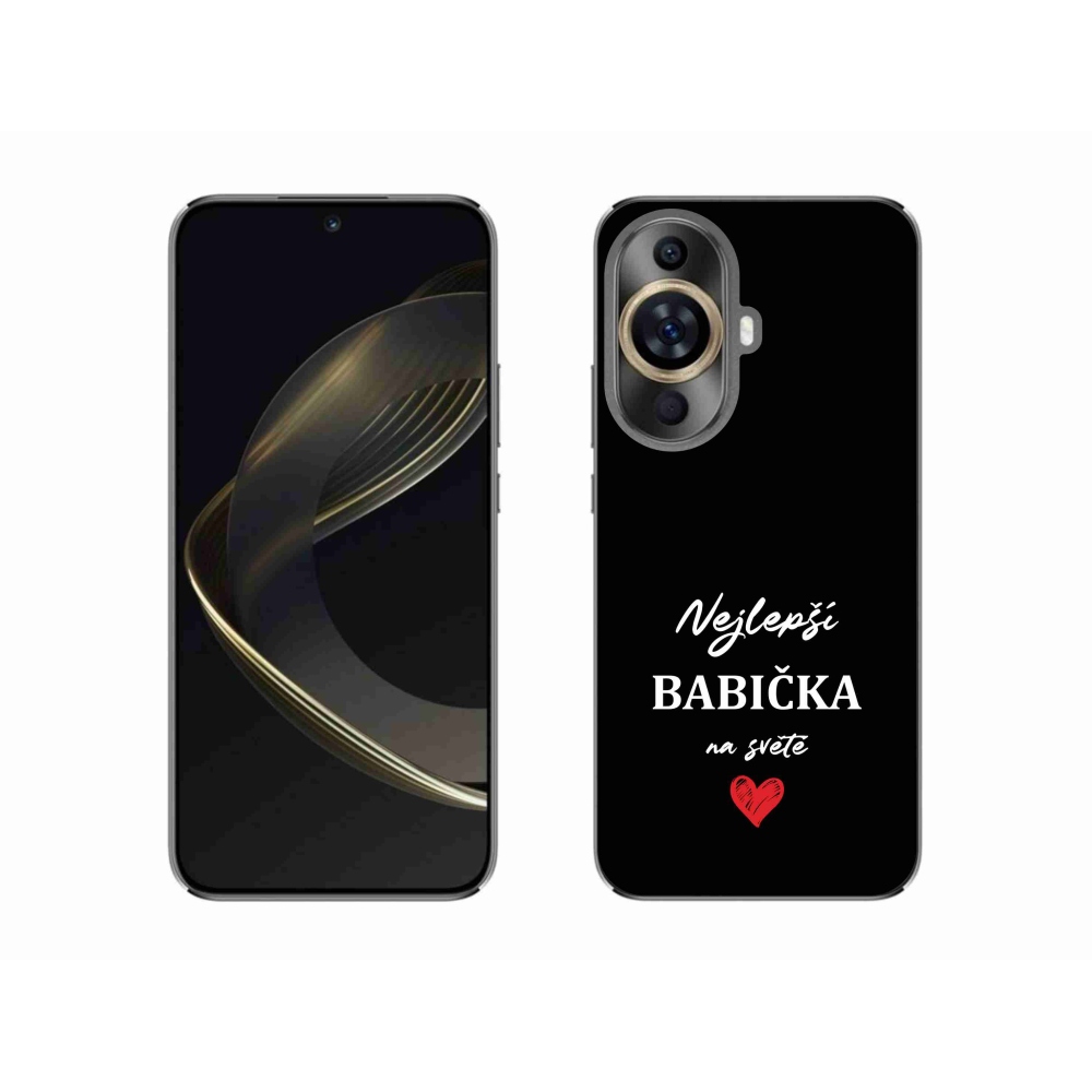 Gélový kryt mmCase na Huawei Nova 11 - najlepšia babička 1 čierne pozadie