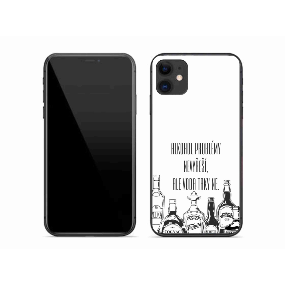 Gélový kryt mmCase na iPhone 11 - vtipný text biele pozadie