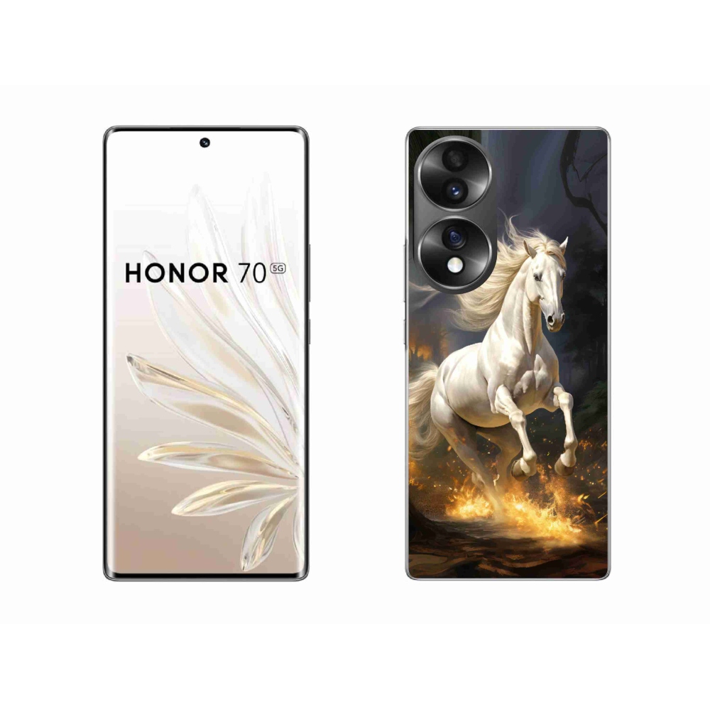 Gélový kryt mmCase na Honor 70 - biely kôň 2