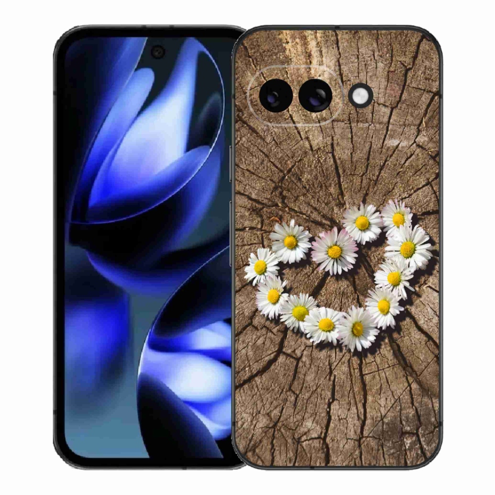 Gélový kryt mmCase na Google Pixel 9a - srdce z margaréty