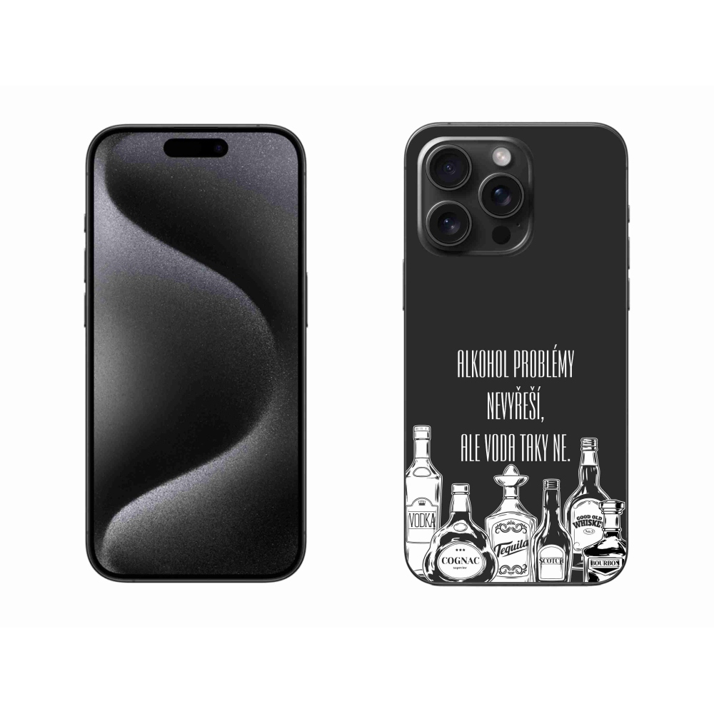 Gélový kryt mmCase na iPhone 15 Pro Max - vtipný text čierne pozadie