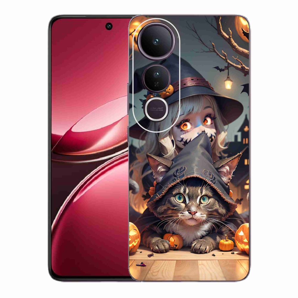 Gélový kryt mmCase na Vivo V50 Lite 4G/5G - čarodejnica s mačkou