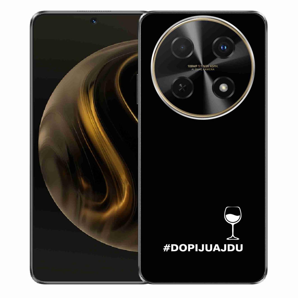 Gélový kryt mmCase na Huawei Nova 12i - vínny motív čierne pozadie