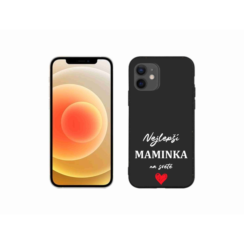 Gélový kryt mmCase na iPhone 12 mini - najlepšia mamička 1 čierne pozadie