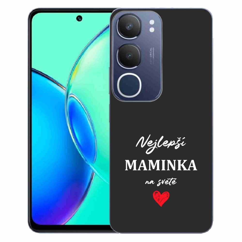 Gélový kryt mmCase na Vivo Y19s - najlepšia mamička 1 čierne pozadie