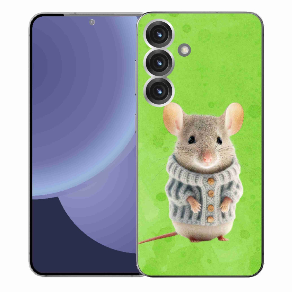 Gélový kryt mmCase na Samsung Galaxy S25+ - myška vo svetri