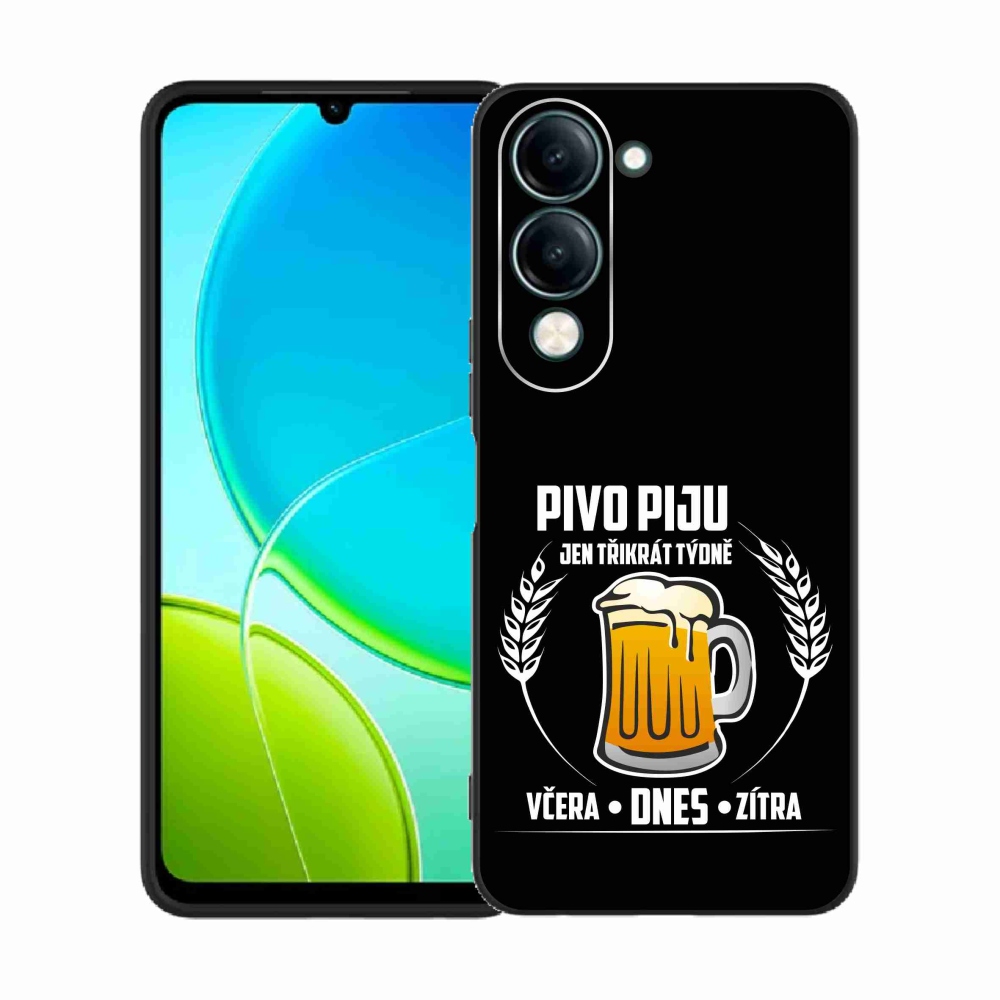 Gélový kryt mmCase na Vivo Y29s 5G - pivný motív čierne pozadie
