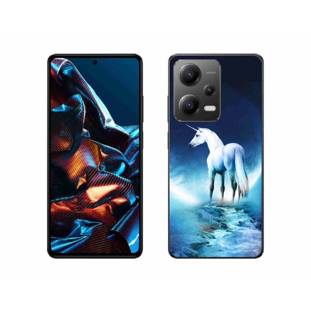 Gélový kryt mmCase na mobil Xiaomi Redmi Note 12 Pro 5G - biely jednorožec