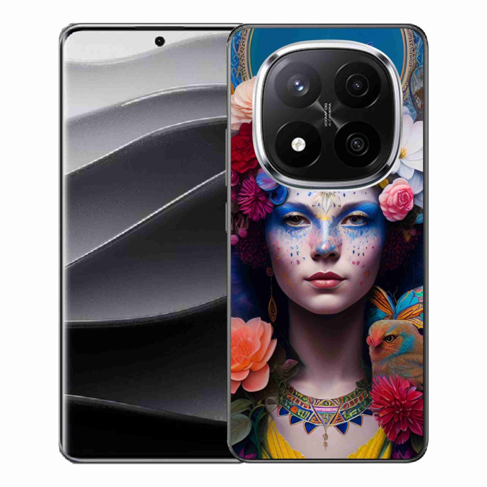 Gélový kryt mmCase na Xiaomi Redmi Note 14 Pro+ 5G - žena s kvetinami