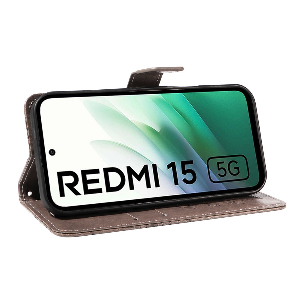 Big Butterfly knižkové púzdro na Xiaomi Redmi 15 4G (171mm) - šedé