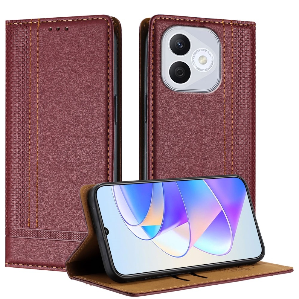L-Shaped knižkové puzdro na Honor 400 Lite - vínové
