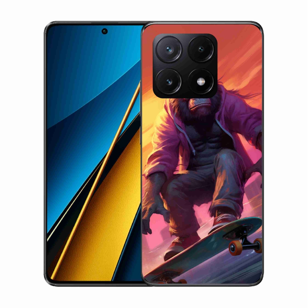 Gélový kryt mmCase na Xiaomi Poco X6 Pro 5G - gorila na skateboarde