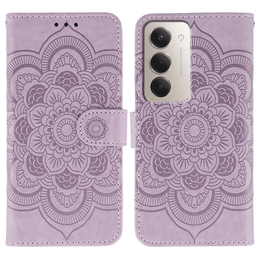 Mandala knižkové púzdro na Xiaomi Redmi 15 5G - fialové